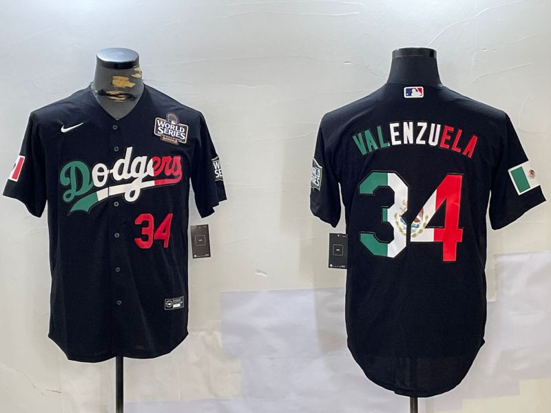 Men Los Angeles Dodgers #34 Valenzuela Black Game 2024 Nike MLB Jersey style 112023->los angeles dodgers->MLB Jersey